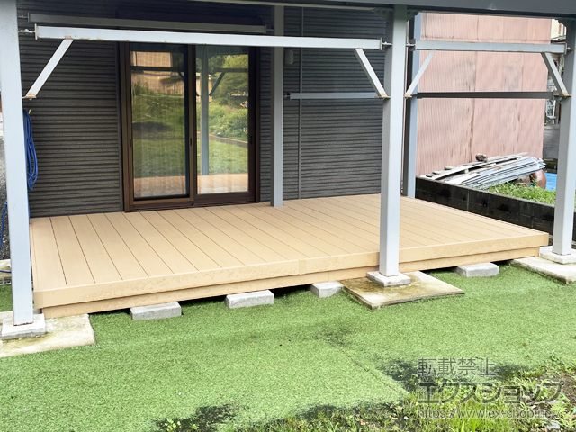 秋田県湯沢市ののウッドデッキ リウッドデッキ 200＋床下囲い1段（3面） 施工例