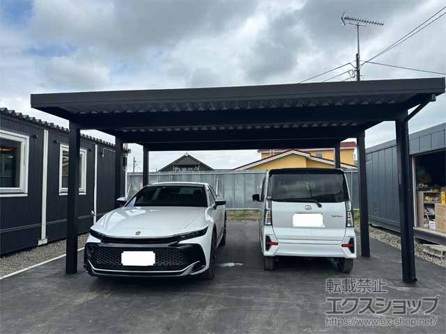 北海道札幌市ののカーポート ジーポートPro 積雪150cm対応 2台用 6本柱 施工例
