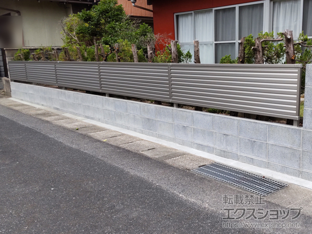 鳥取県米子市ののフェンス・柵 ミエーネフェンス 目隠しルーバータイプ 自由柱施工 施工例