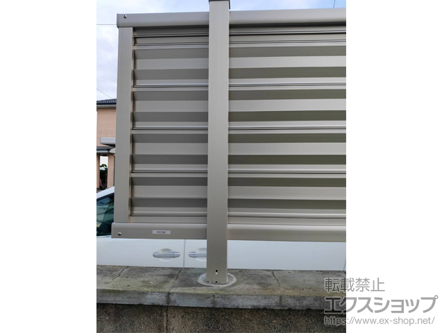 三重県多気郡明和町ののフェンス・柵 ミエーネフェンス 目隠しルーバータイプ　自由柱施工 施工例