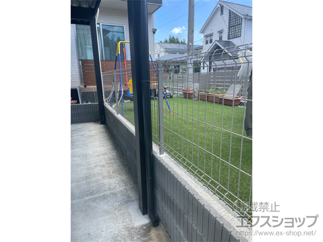 宮城県仙台市ののフェンス・柵 イーネットフェンス 3F型　自由柱施工 施工例