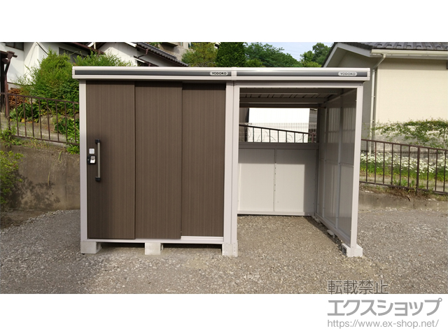 長野県上田市のの物置・屋外倉庫 エルモコンビ 積雪型 3377×1863×2119（LMDS-1818+LKDS-1518） LMDS-1818+LKDS-1518-DW 施工例