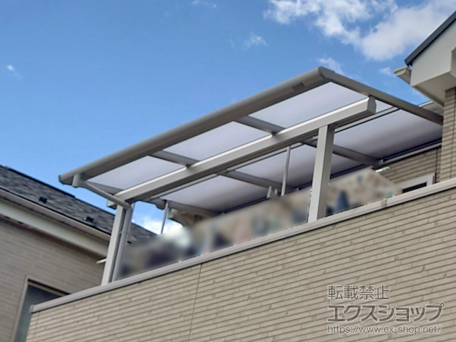 栃木県宇都宮市ののバルコニー・ベランダ屋根 ソラリア F型 屋根タイプ 単体 積雪〜20cm対応＋吊り下げ式固定物干し 施工例