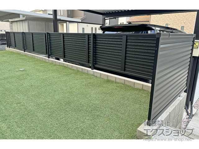 茨城県つくば市ののフェンス・柵 ミエーネフェンス 目隠しルーバータイプ 自由柱施工 施工例