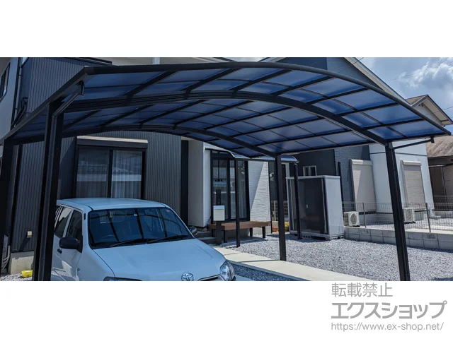 佐賀県唐津市のの物置・収納・屋外倉庫、テラス屋根、ウッドデッキ、カーポート アリュース ツイン　積雪～20cm対応 施工例