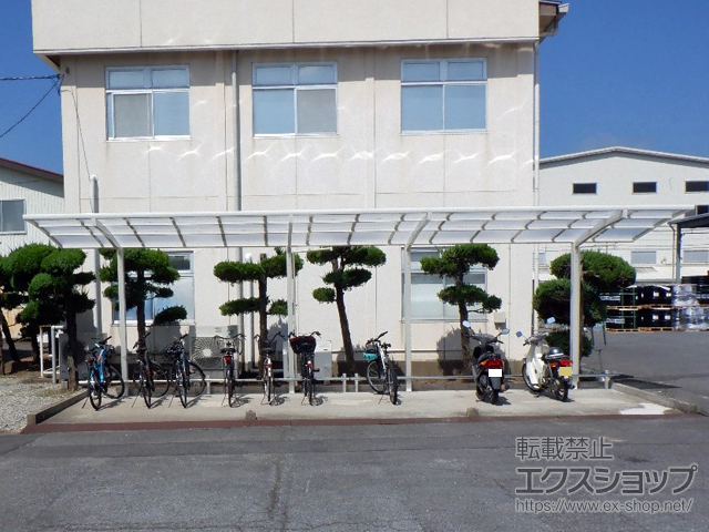 千葉県茂原市ののサイクルポート・駐輪場 ネスカRミニ (ラウンドスタイル) 縦連棟 積雪〜20cm対応 施工例