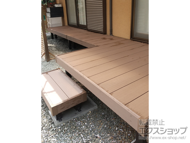 神奈川県逗子市ののウッドデッキ リウッドデッキ 200＋独立式リウッドステップ2型 施工例