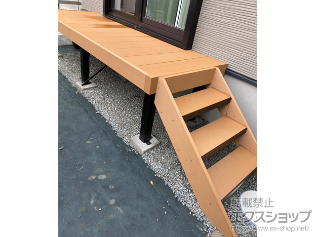 兵庫県姫路市ののウッドデッキ マージウッドデッキ＋ステップ Hタイプ(3段) 施工例