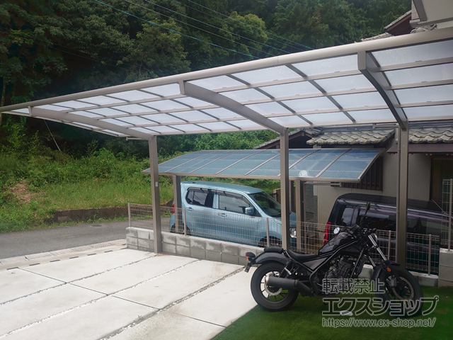 福岡県糟屋郡久山町ののカーポート ネスカR (ラウンドスタイル) 延長 積雪〜20cm対応 施工例