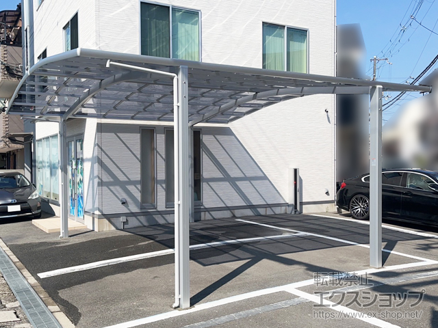 大阪府守口市ののカーポート ネスカR (ラウンドスタイル) ワイド 積雪〜20cm対応 施工例