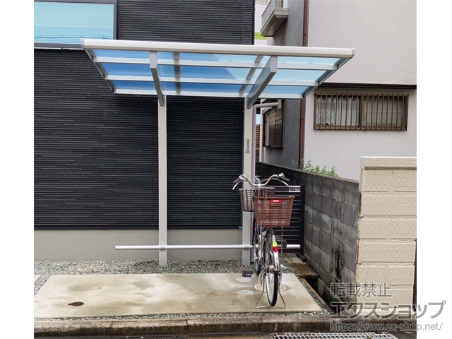 兵庫県宝塚市ののサイクルポート・駐輪場 エフルージュ ミニ FIRST 積雪〜20cm対応＋車止めバー 施工例