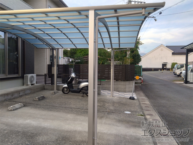 熊本県熊本市ののカーポート アリュース ツイン　積雪〜20cm対応＋水平式物干し 施工例