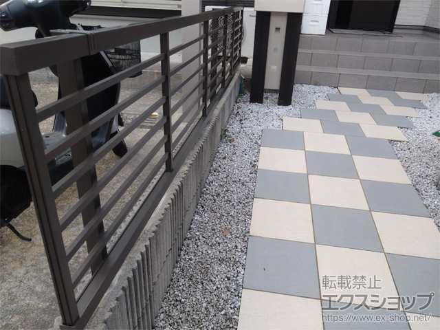 熊本県熊本市ののフェンス・柵 フェンスAB YR2型 横格子2 フリーポールタイプ 施工例