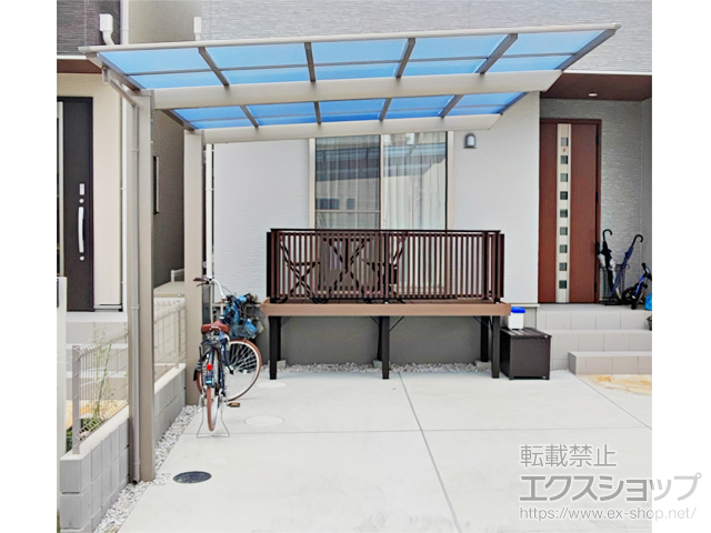 兵庫県宝塚市ののカーポート ネスカF (フラットスタイル) 積雪〜20cm対応 施工例