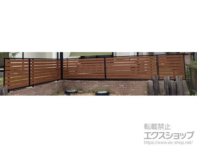 奈良県吉野郡大淀町ののフェンス・柵 モクアルフェンス 横板タイプ　自由柱施工 施工例