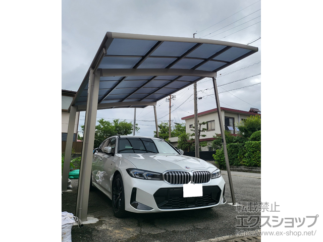 岐阜県大垣市ののカーポート ネスカR (ラウンドスタイル) 積雪〜20cm対応＋着脱式サポート柱 施工例