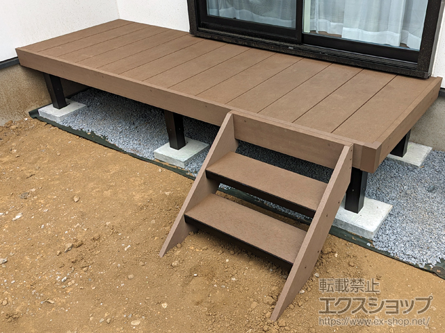 千葉県松戸市ののウッドデッキ マージウッドデッキ＋ステップ Sタイプ(2段) 施工例