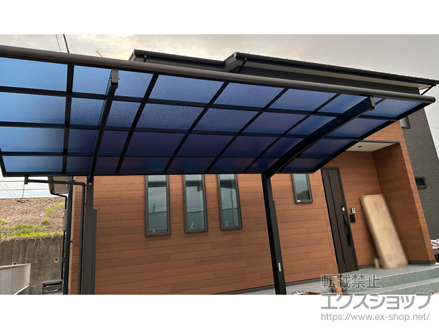 群馬県桐生市ののカーポート プレシオスポート 積雪〜20cm対応＋着脱式サポート柱 施工例