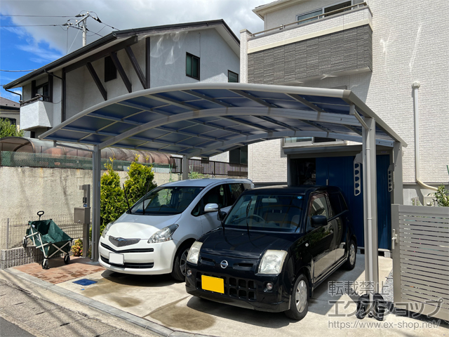 千葉県千葉市ののカーポート プレシオスポート ワイド 積雪〜20cm対応＋水平式物干し 施工例