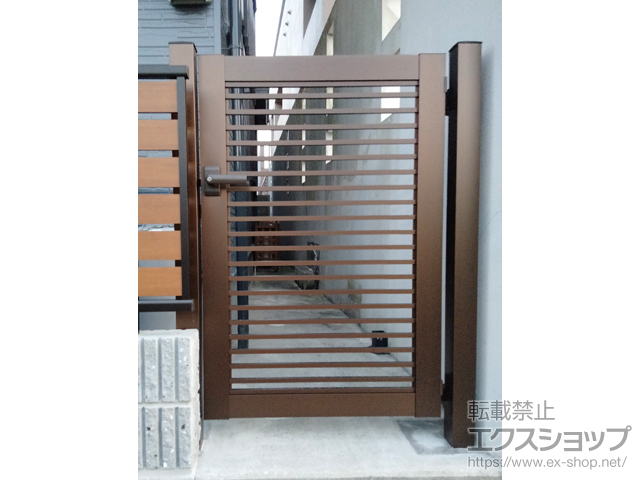 兵庫県小野市のの門扉 プレシオス門扉 横格子 片開き 施工例