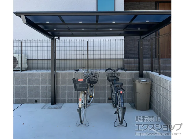 東京都世田谷区のLIXIL(リクシル)のサイクルポート・自転車置き場 ネスカFミニ (フラットスタイル) 積雪～20cm対応 施工例