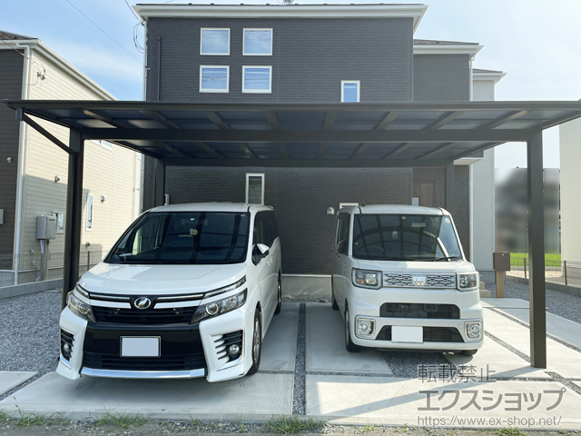 茨城県古河市ののカーポート ソリッドポート ワイド 積雪〜20cm対応 施工例
