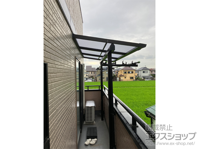 埼玉県川越市ののバルコニー・ベランダ屋根 ソラリア F型 屋根タイプ 単体 積雪〜20cm対応 施工例