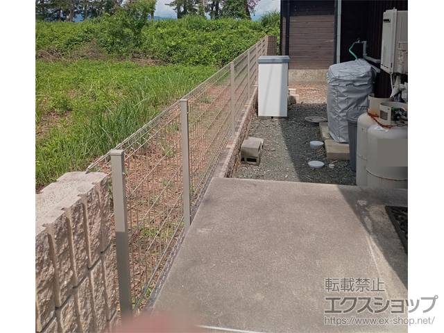 滋賀県高島市ののフェンス・柵 イーネットフェンス 3F型 自由柱施工 施工例