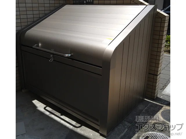 兵庫県西宮市の三協アルミのゴミステーション・ゴミストッカー ダスティンG　ボックスタイプ 目隠しタイプ+間仕切りセット+ダンパー交換セット 施工例