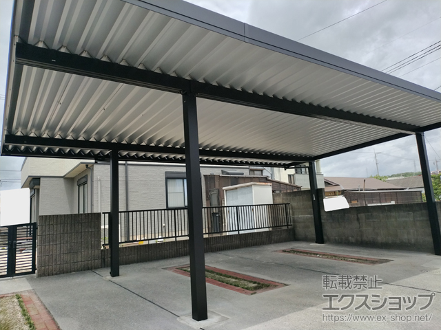 山口県岩国市ののカーポート ジーポートPro 積雪30cm対応 2台用 間口延長 4本柱 施工例