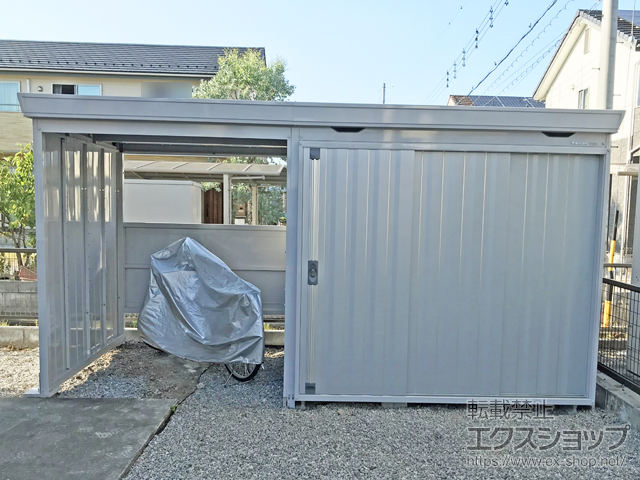 岐阜県瑞穂市のの物置・屋外倉庫 FORTAウィズ一般型 4000×1790×2085 右扉タイプ FW-18K+2218S-PS 施工例