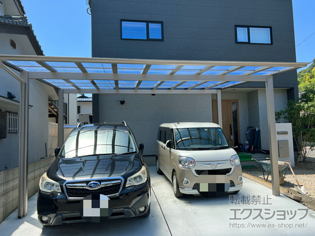 愛媛県松山市ののカーポート ソリッドポート ワイド 積雪〜20cm対応 施工例