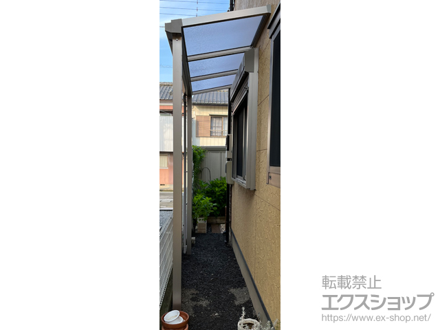 栃木県栃木市ののテラス屋根 プレシオステラスII F型 テラスタイプ 単体 積雪〜20cm対応 施工例