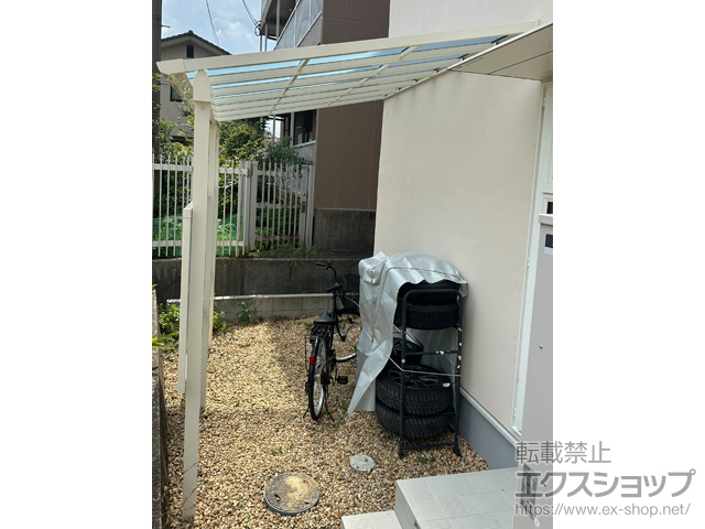 広島県三次市ののテラス屋根 ソラリア F型 1500 テラスタイプ 単体　積雪〜50cm対応+前面パネル 施工例