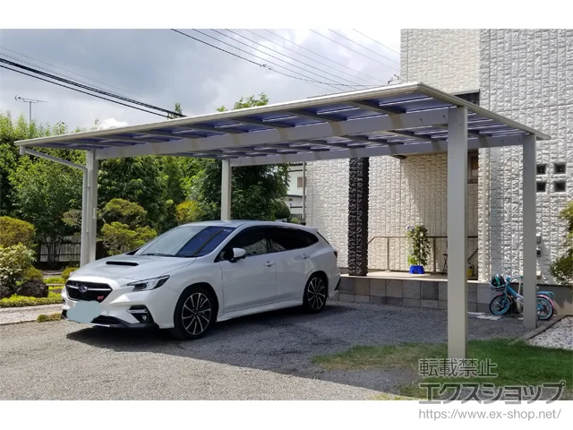 群馬県渋川市のYKKAPのカーポート エフルージュ ツイン FIRST 積雪～20cm対応 施工例