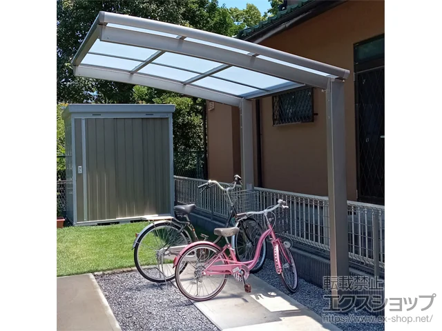 埼玉県久喜市のLIXIL(リクシル)のサイクルポート・自転車置き場 ネスカRミニ (ラウンドスタイル) 積雪～20cm対応 施工例