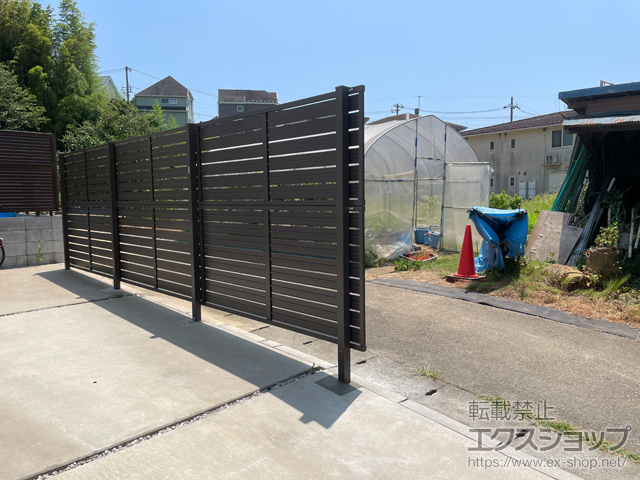 神奈川県横浜市ののフェンス・柵 フェンスAB YS3型 横スリット3 アルミ多段柱仕様 施工例