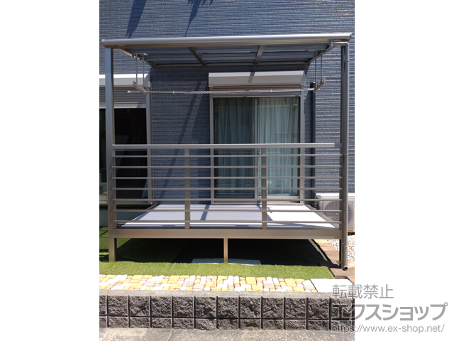 三重県津市ののテラス囲い・サンルーム サニージュF型 オープン納まり 積雪20cm対応 施工例
