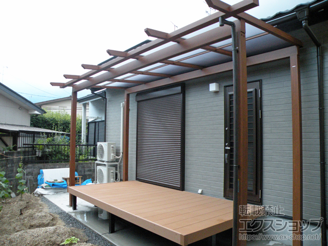 京都府長岡京市ののテラス屋根 サザンテラス (パーゴラ仕様) 独立タイプ 単体 施工例