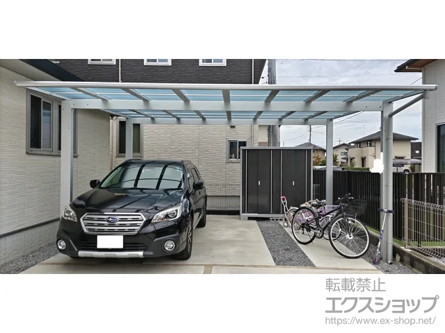 栃木県宇都宮市のYKKAPのカーポート エフルージュ ツイン FIRST 積雪～20cm対応 施工例