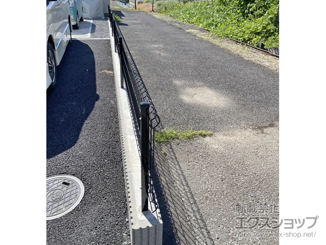 長野県長野市ののウッドデッキ、テラス屋根、フェンス・柵・塀 イーネットフェンス3F型 自由柱施工 施工例