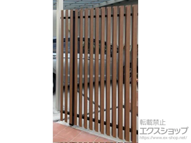 愛知県江南市ののフェンス・柵・塀、カーポート エルファード片面 Ｍ5型 角度板格子 高尺タイプ 施工例