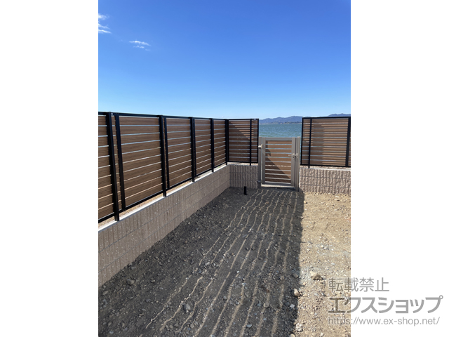 静岡県浜松市のの門扉 開き門扉AB ウッディYS3型 片開き 柱使用 施工例