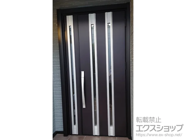 愛知県船橋市のLIXIL リクシル（トステム）の玄関ドア リシェント玄関ドア3 M24型 断熱K4仕様 親子仕様(ランマ無)外観右吊元 ※FamiLock仕様 施工例
