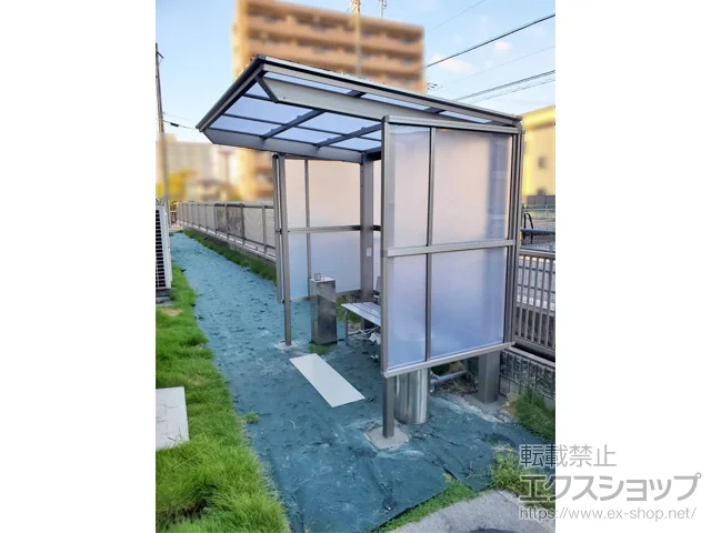 愛知県名古屋市ののサイクルポート・自転車置き場、カーポート フーゴFパーク (フラットスタイル) パネル3面囲い 積雪～20cm対応 施工例