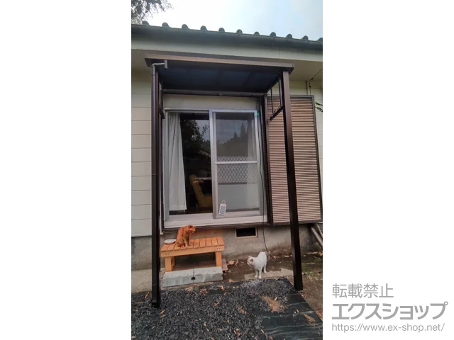 鹿児島県姶良市のValue Selectのテラス屋根 プレシオステラスII F型 テラスタイプ 単体 積雪～20cm対応＋吊り下げ式固定物干し 施工例