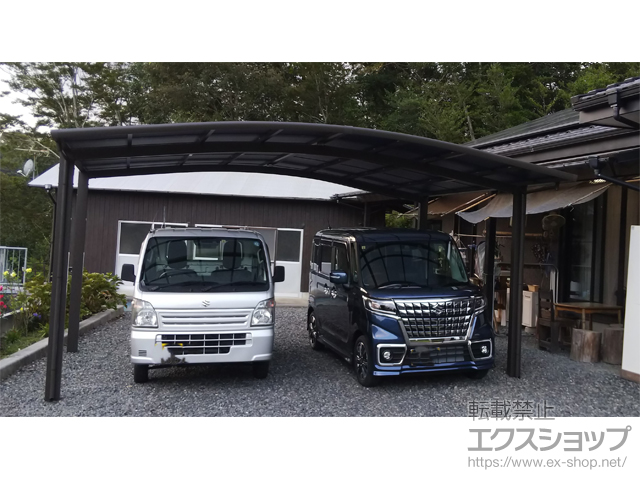 宮崎県西臼杵郡高千穂町ののカーポート ネスカR (ラウンドスタイル) ワイド 積雪〜20cm対応 施工例