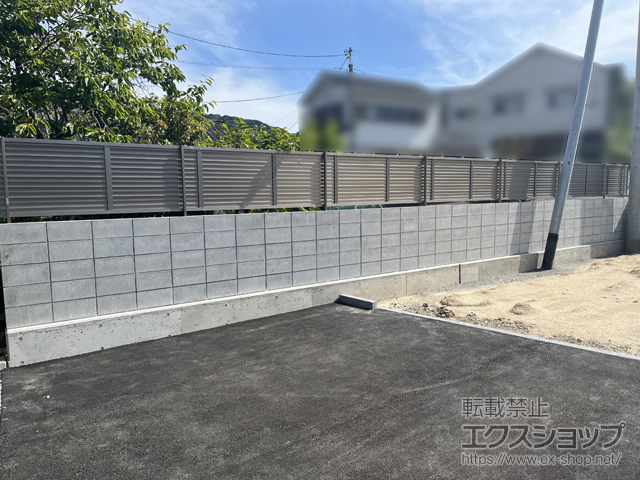 愛媛県南宇和郡愛南町ののフェンス・柵 フェンスAB YL3型 横ルーバー3 フリーポールタイプ 施工例