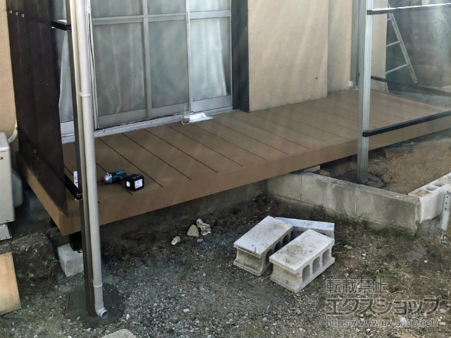 大阪府羽曳野市ののウッドデッキ マージウッドデッキ 施工例
