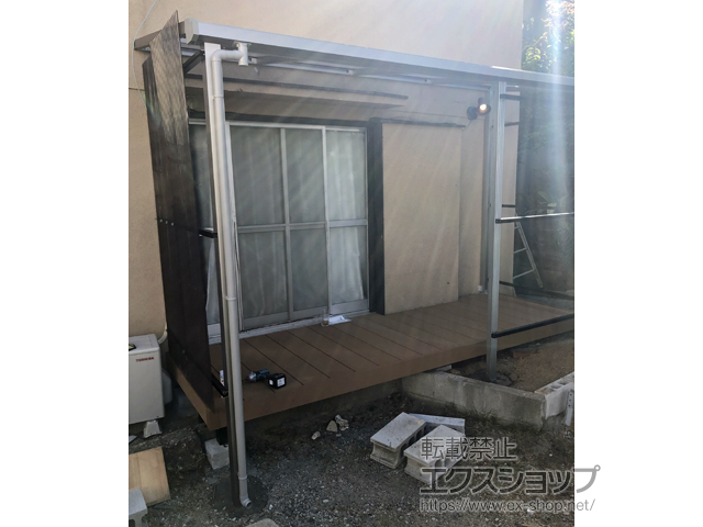 大阪府羽曳野市ののテラス屋根 プレシオステラスII F型 テラスタイプ 単体 積雪〜20cm対応 施工例
